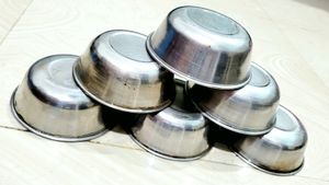 6 Steel Sarving  Bowl