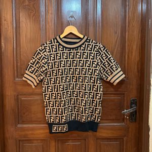 FENDI Print Knitted T-shirt