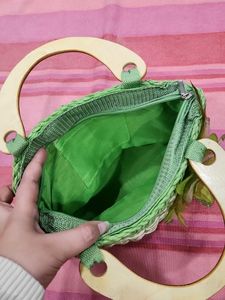 Green Woven Handbag