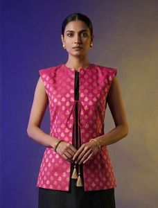 Elegant Pink Brocade Jacket