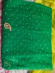 Elegant Green Embellished Saree