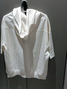 White Short Sleeve Hoodie
