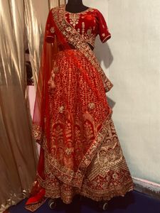 Beautifull Bridal Lenga With Belt 3pcs Set