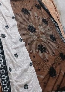 Stunning Black &amp; White Sequin Saree