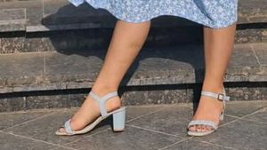 Mochi Blue Block Heel Sandals size 40