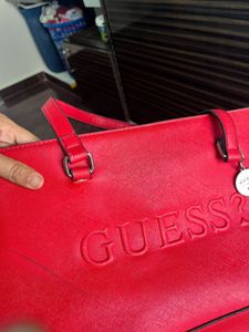 Authentic Guess Red Tote Bag