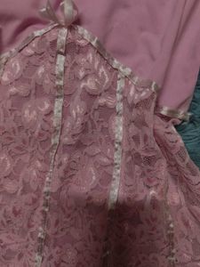 Pink Lace Trimmed Tunic Top
