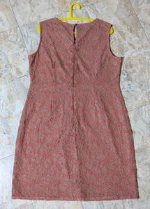 Rust colour Lace A-Line Dress❤️
