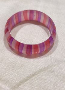 Pink Purple Striped Acrylic kada