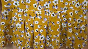 Mustard Floral Peplum Top