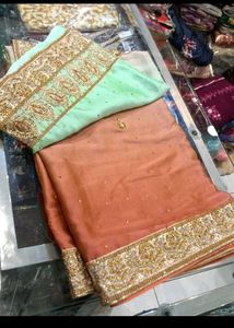 Embroidered Silk Saree🎁😍diwali offer