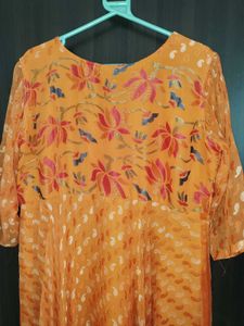 Vibrant Orange Ethnic Gown