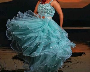 Aqua Two-Piece Party Lehenga