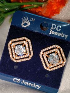 American Diamond Rose Gold Stud