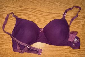 Purple Padded Bra with Bow Detail