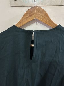 Chic Dark Green Puff Sleeve Dress