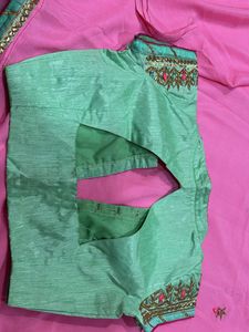 Pink Saree with Embellished Border