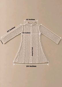 CREAM CABLE KNIT HIGH NECK FLARED SWEATER DRESS