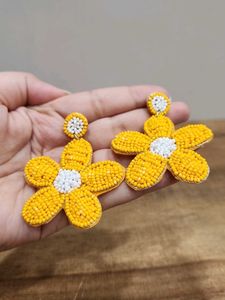 Daisy Beaded Statement Earrings