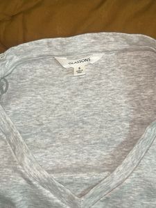 Glassons Grey V-Neck Long Sleeve Top