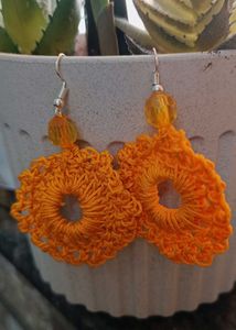 Handmade Crochet Flower Earrings