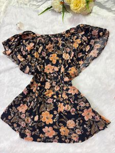 Chic Floral Print Top