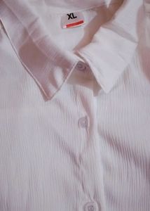 Crisp White Button-Up relaxed fit Shirt
