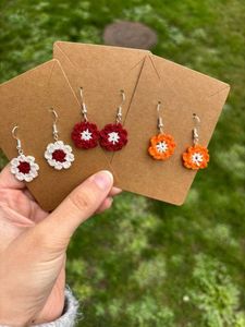 Micro Crochet Flower Earrings