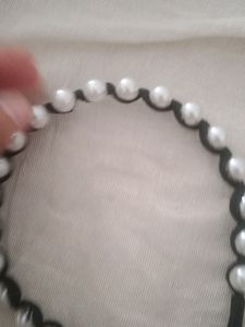 pearl beaded with lace hair band