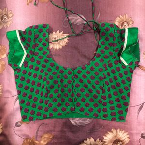 Green Floral georgette blouse