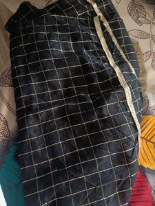 Black Dupatta With Golden Lace