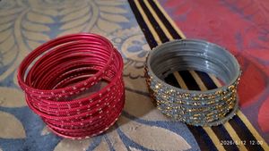 Set of Red and Grey Bangles