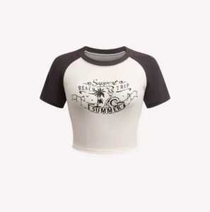 Summer Beach Trip Graphic Crop Top