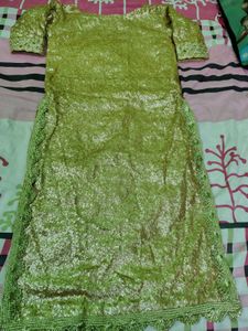 Golden Sequined Lehenga Skirt