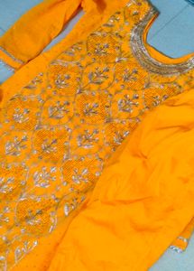 Stunning Yellow Embroidered Lehenga Choli Set