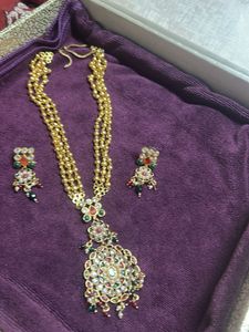 pachi , polki,pearl Necklace &amp; Earring Set