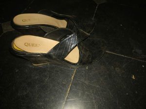 Korean Stappy Black Wedges