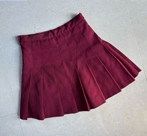 💥Maroon Pleated Mini Skirt