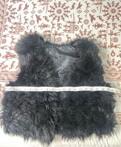 Black Wolf Fur Jacket Sleeveless Fancy Jacke