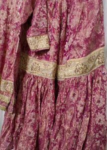 banarsi silk pink garara Set