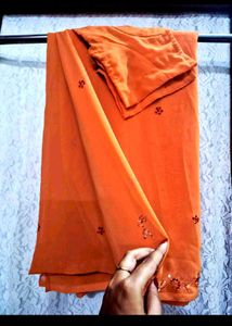 Elegant Orange Saree