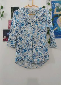 SALE!! Blue Floral Blouse