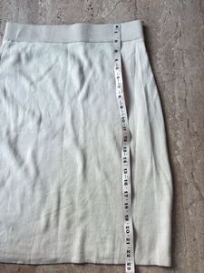 White Knit A-Line Skirt !