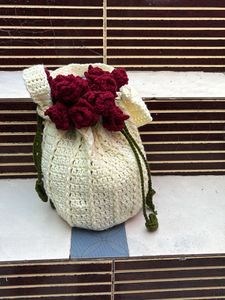 Handmade Crochet Drawstring Pouch