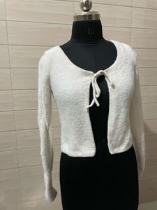 HOLLISTER Cozy White Fuzzy Cardigan