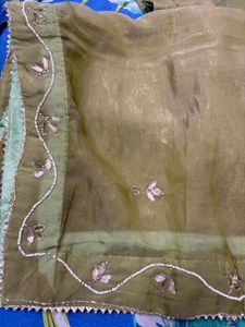 Unstitched Green Lehenga and Duppatta