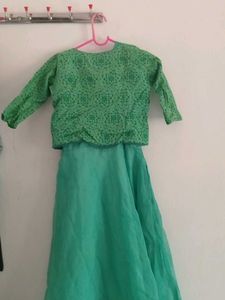 Green Ethnic Gown with Jacket
