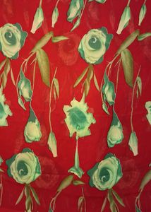 Red &amp; Green Floral Saree