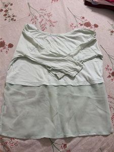 Sea Green Sheer Hem Top