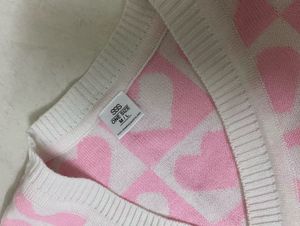Cute Pink Heart Knit Vest